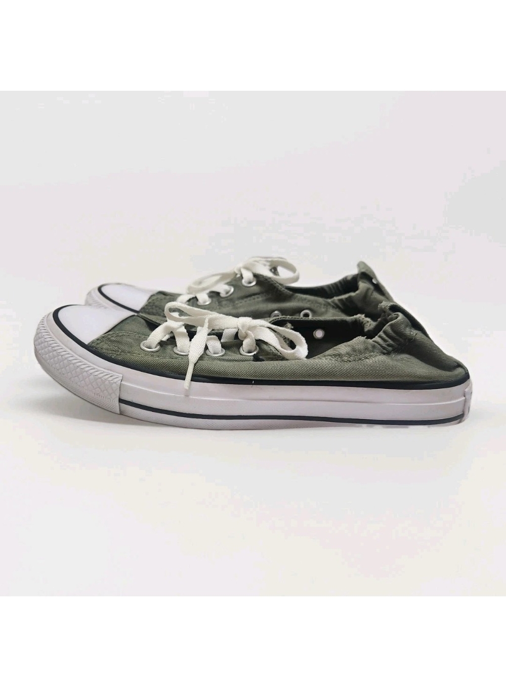 Converse Chuck Taylor All Star Shoreline Slip On Shoes 7 Army Olive Green EUC - Picture 10 of 12